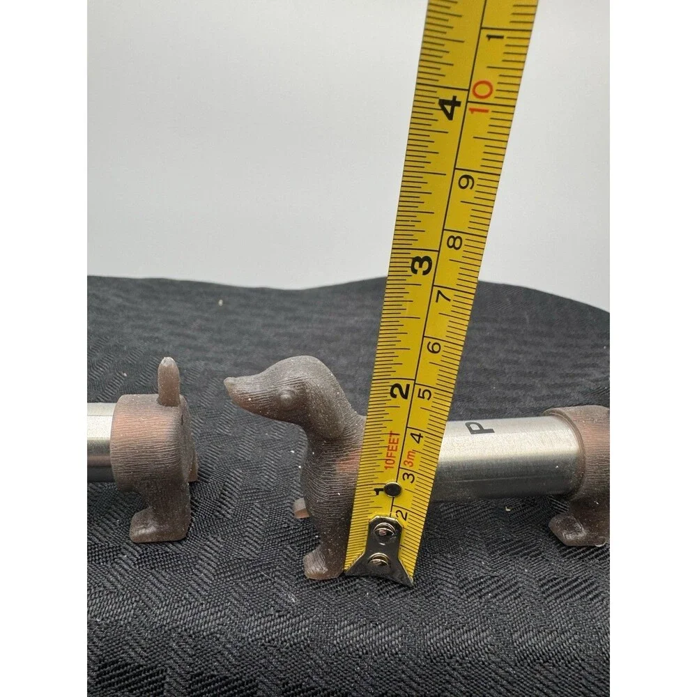 KIKKERLAND Stainless Steel/Rubber DACHSHUND Weiner Dog SALT & PEPPER SHAKERS EUC